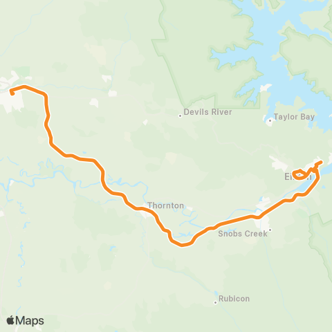 Victoria Regional Buses Eildon - Alexandra via Thornton map