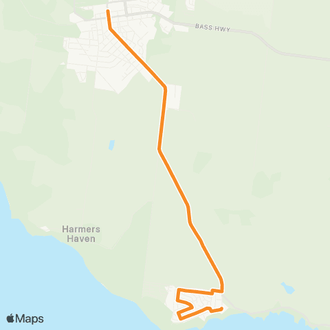 Victoria Regional Buses Cape Paterson - Wonthaggi via Cape Paterson map