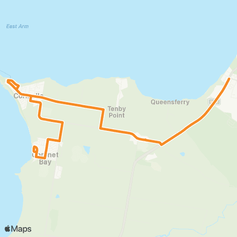 Victoria Regional Buses Coronet Bay - Grantville via Coronet Bay map