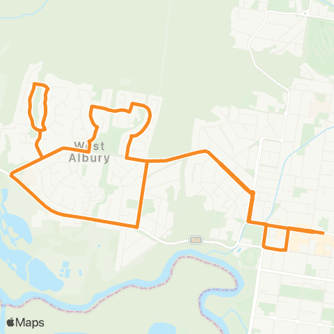 Victoria Regional Buses Albury - West Albury map