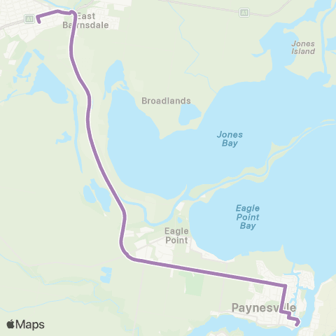 PTV - Public Transport Victoria Paynesville - Melbourne via Bairnsdale map