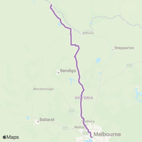 PTV - Public Transport Victoria Barham - Melbourne via Heathcote map