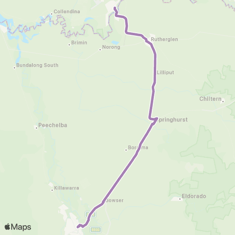 PTV - Public Transport Victoria Corowa - Melbourne via Rutherglen & Wangaratta map