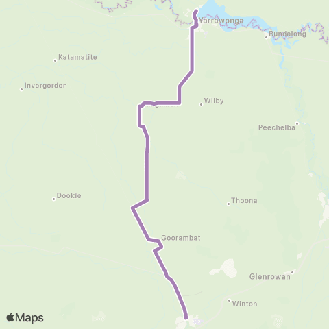 PTV - Public Transport Victoria Mulwala - Melbourne via Benalla & Seymour map
