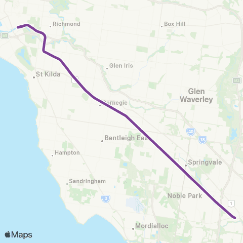 V/Line Pakenham Line (Vline) map