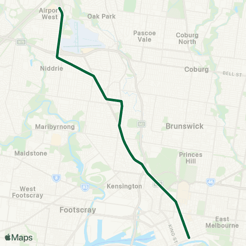 PTV - Public Transport Victoria Flinders Street Station - Airport West map