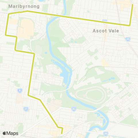 PTV - Public Transport Victoria Moonee Ponds - Footscray map