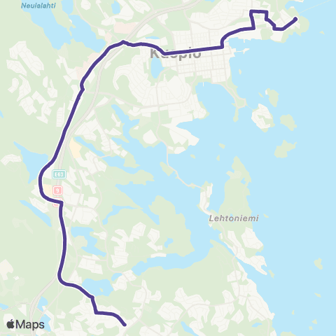 Vilkku Itkonniemi-Keskusta-Pyörönkaari map