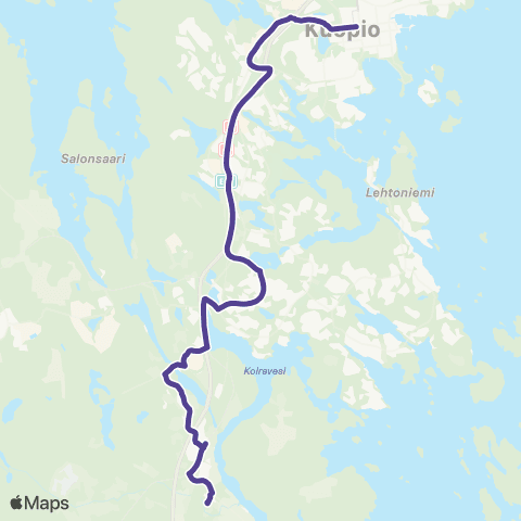 Vilkku Hiltulanlahti-Matkus-Kuopio map