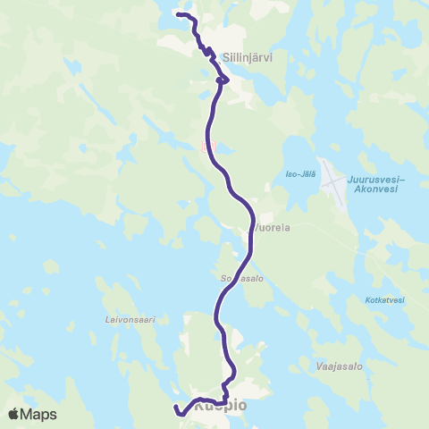 Vilkku Siilinjärvi - moottoritie - Kuopio map