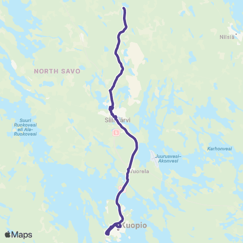 Vilkku Kuopio-Siilinjärvi-Varpaisjärvi map