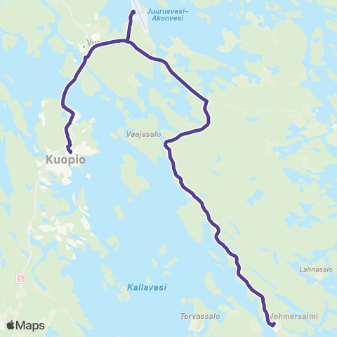 Vilkku Kuopio-Vehmersalmi map