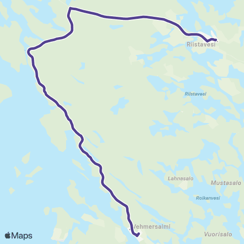 Vilkku Vehmersalmi-Riistavesi map
