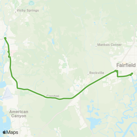 The Vine Napa-Solano Express map