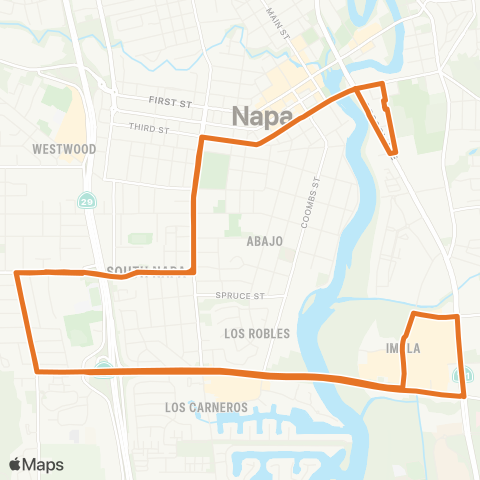 The Vine Southwest Napa map