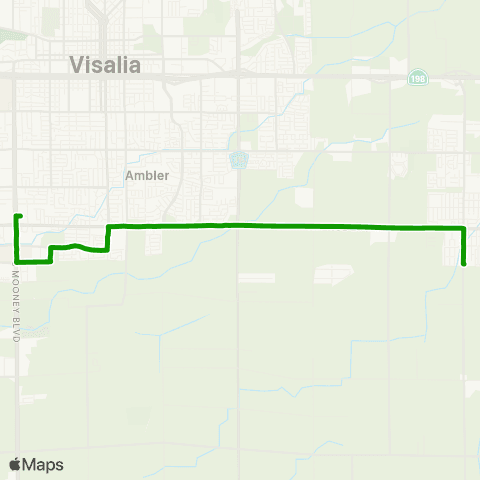 Visalia Transit Route 12 map