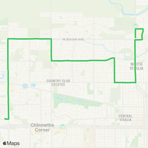 Visalia Transit Route 7 map
