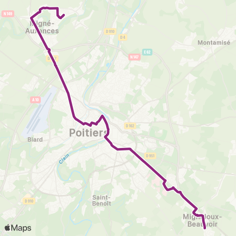 Vitalis Migné Rochereaux-Laborit / Mignaloux map