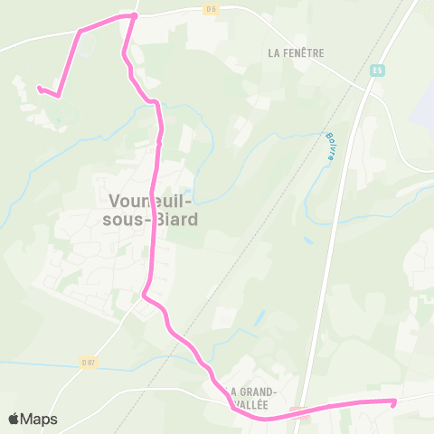 Vitalis flex'e-bus Vouneuil Sud map