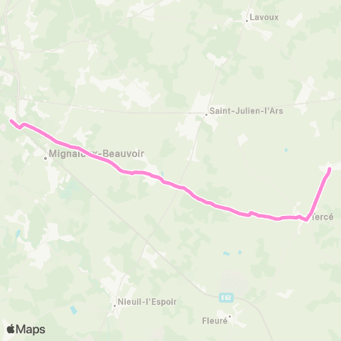 Vitalis flex'e-bus Pouillé / Tercé / Savigny L'Ev. map