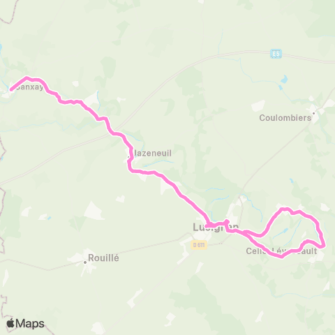 Vitalis flex'e-bus Sanxay / Curzay / Jazeneuil / Celle map