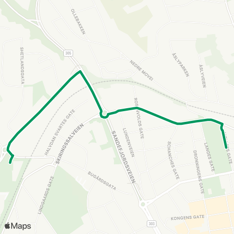VKT - Vestfold Kollektivtrafikk Sandefjord Vgs-Klåstad-Larvik map