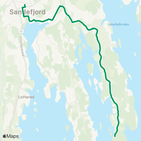 VKT - Vestfold Kollektivtrafikk Skogan-Sandefjord map