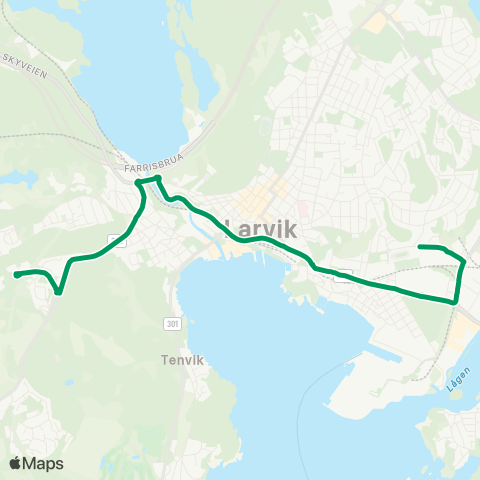 VKT - Vestfold Kollektivtrafikk Larvik-Ra uskole map
