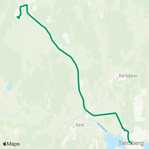 VKT - Vestfold Kollektivtrafikk Bergsåsen-Sem kirke map