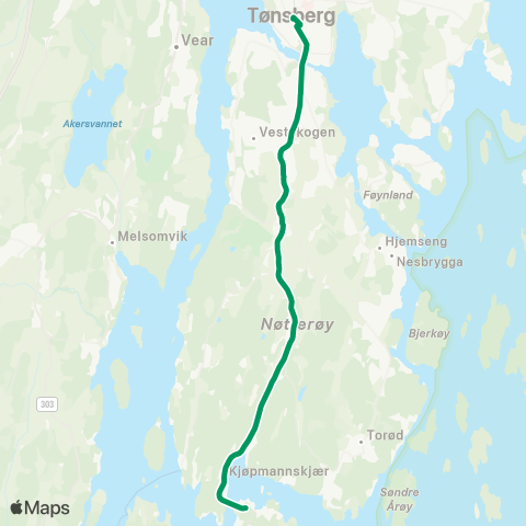 VKT - Vestfold Kollektivtrafikk Sundene-Tønsberg map