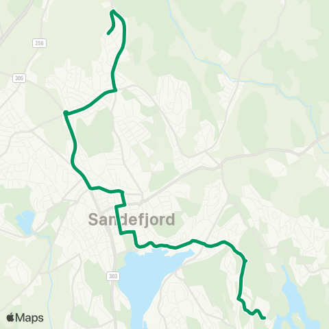 VKT - Vestfold Kollektivtrafikk Ringkollen-Sandefjord-Åbol map