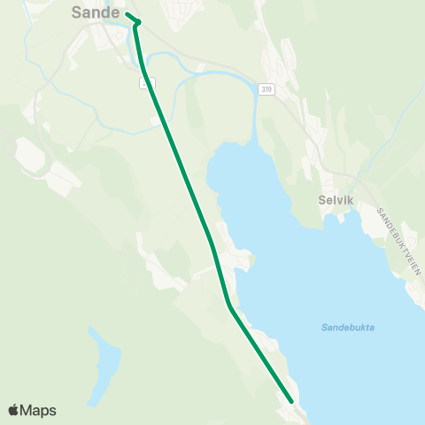 VKT - Vestfold Kollektivtrafikk Holm - Sande map