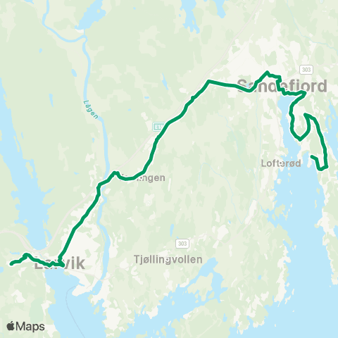 VKT - Vestfold Kollektivtrafikk Busk-Sandefjord-Larvik-Veldre map