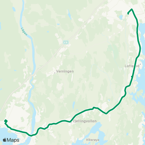 VKT - Vestfold Kollektivtrafikk Sandefjord vgs-Tjølling-Larvik map