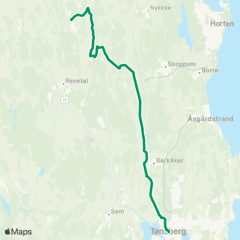VKT - Vestfold Kollektivtrafikk Tønsberg-Undrumsdal-Kirkevoll map