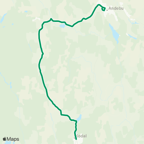 VKT - Vestfold Kollektivtrafikk Andebu skole-Kodal map