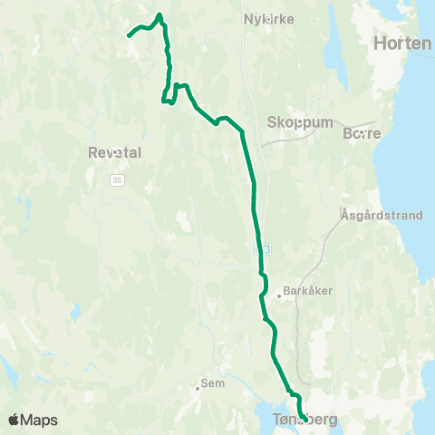 VKT - Vestfold Kollektivtrafikk Tønsberg-Undrumsdal-Kirkevoll map