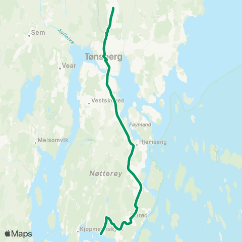 VKT - Vestfold Kollektivtrafikk Torød-Tønsberg-Eik Syrbekk map