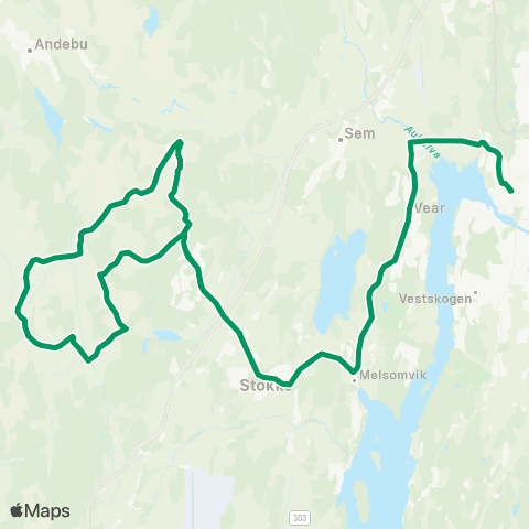 VKT - Vestfold Kollektivtrafikk Tønsberg-Stokke-Vestre Skjee map