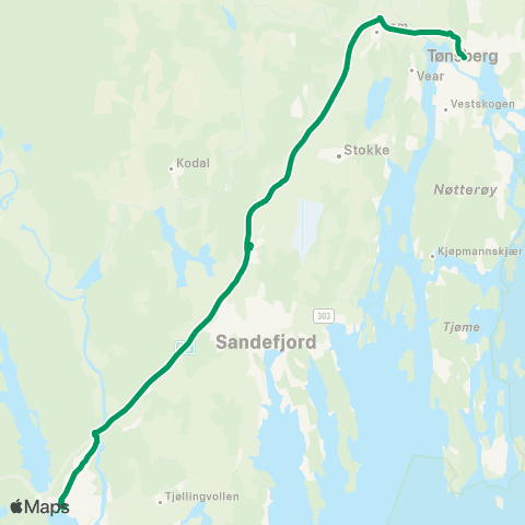 VKT - Vestfold Kollektivtrafikk Ekspress Larvik-Tønsberg map