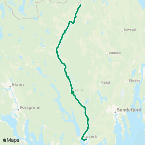 VKT - Vestfold Kollektivtrafikk Larvik-Kvelde-Svarstad map
