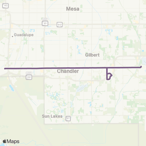 Valley Metro Chandler Blvd map