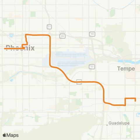 Valley Metro Central Tempe Express map