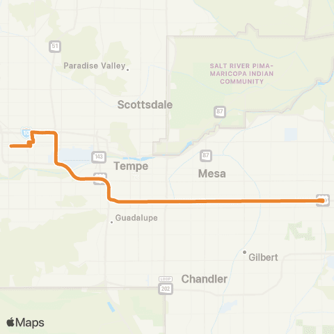 Valley Metro Mesa Express map