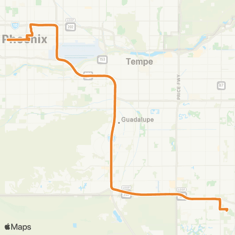 Valley Metro Chandler Express map
