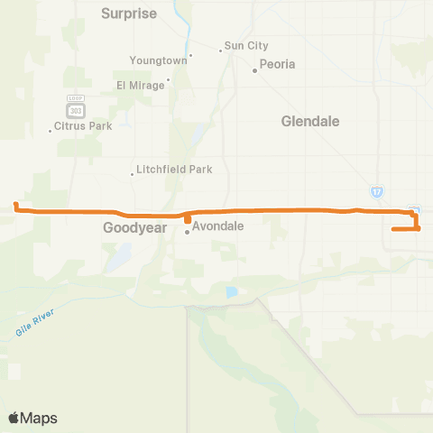 Valley Metro Avondale / Buckeye Express map
