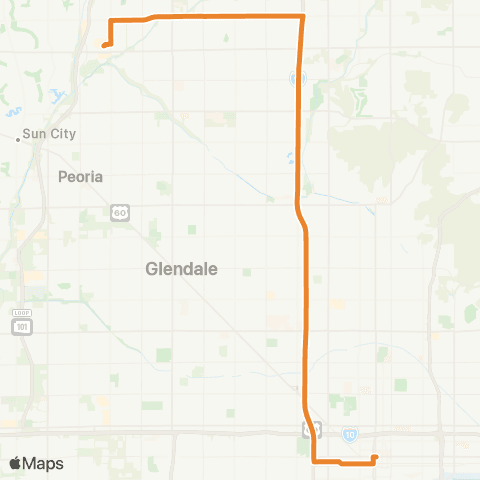 Valley Metro North Glendale Express map