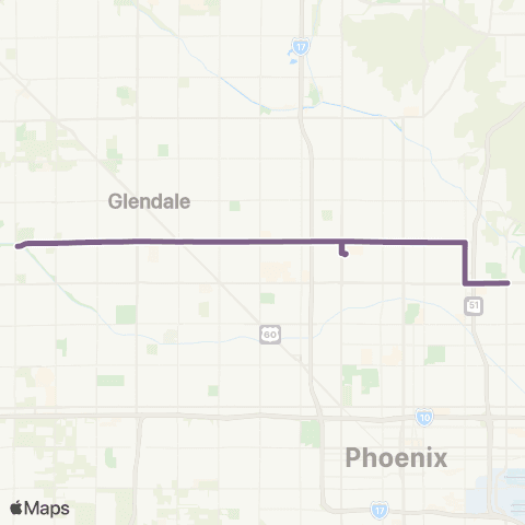 Valley Metro Bethany Home Rd map