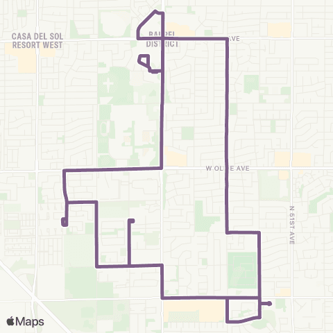 Valley Metro Glendale Urban Shuttle 3 map