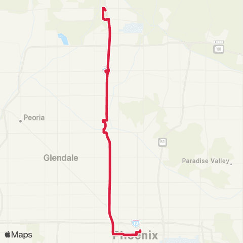 Valley Metro I-17 RAPID map